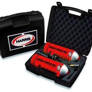 Горелка с пьезозажиганием + 2 одноразовых газовых баллона с пропаном «Harris Propan-Mix» HTKLPC (ООН 1978) 750 мл/385 г.